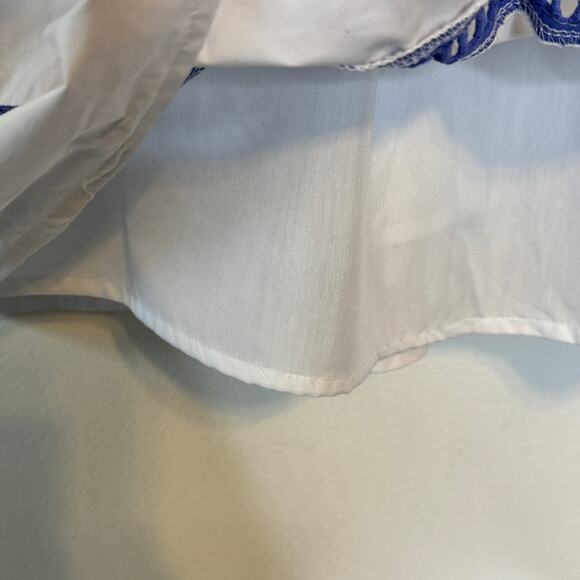 English Factory Dress Women Medium White Rainbow Stripe Poplin Mini Clean Girl - Picture 10 of 11